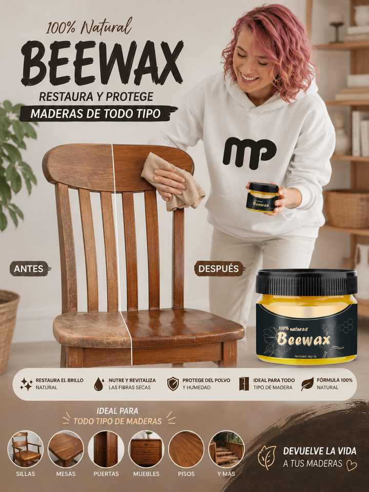 Beewax™ renovador de madera, muebles, pisos y cuero multipropósito